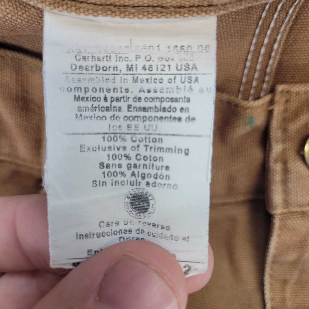 Carhartt Carpenter Pants Mens 50x32 Brown B11 Washed Duck Work Dungaree Utility - Picture 5 of 12